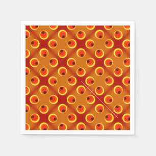 wallpaper retro orange ,red 1970 napkins