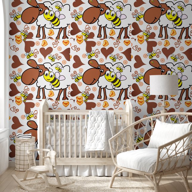 Wallpaper Sheep & Bumblebee (Kids)