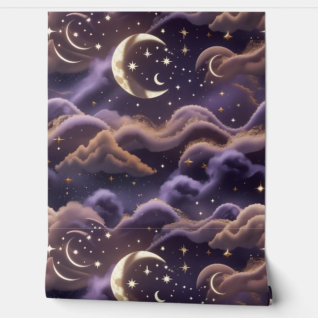Wallpaper - Smoky Celestial Moon Design Wallpaper (Unrolling)