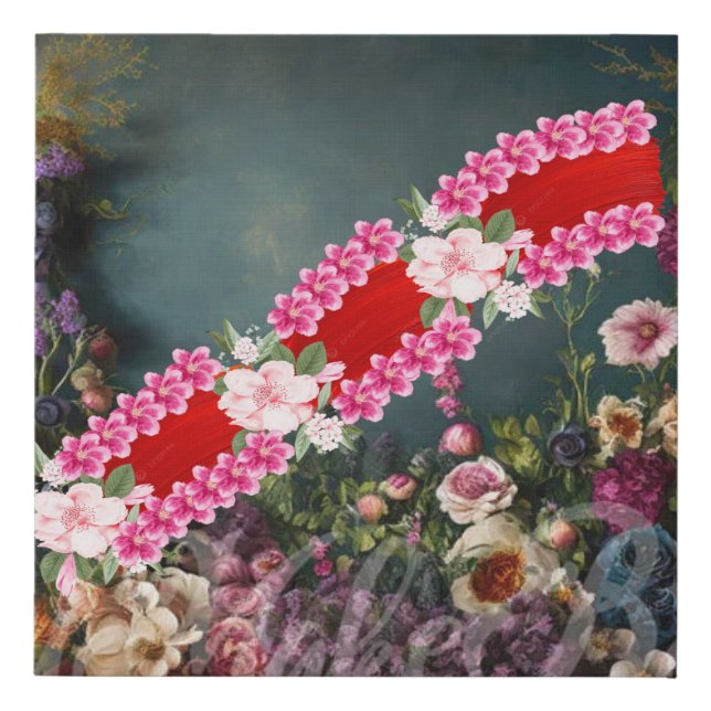 Wallpaper — Soft Pink Floral Pattern Faux Canvas Print (Front)