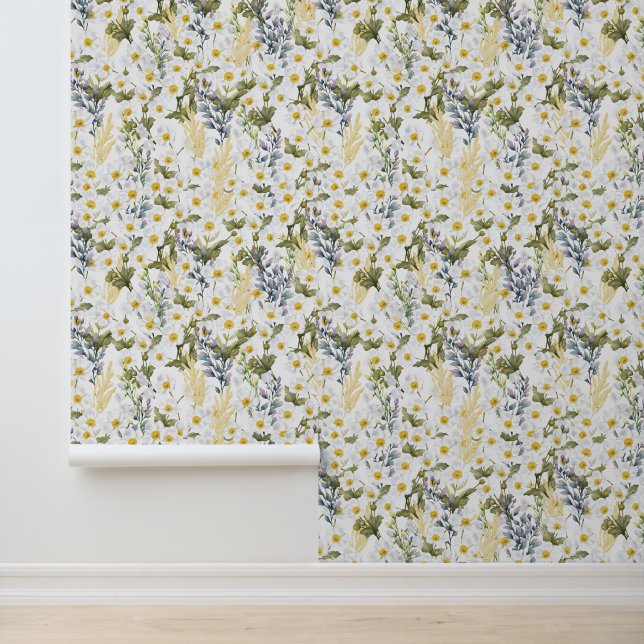 Wallpaper with flowers in soft pastel shades. wallpaper  (Application)
