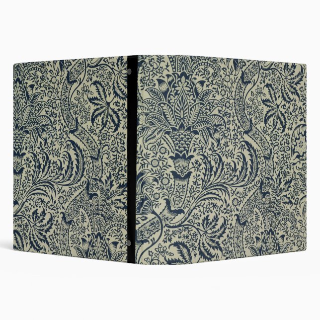 Wallpaper with navy blue seaweed style design 3 ring binder (Background)