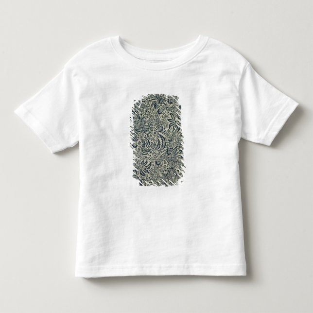 Wallpaper with navy blue seaweed style design toddler t-shirt (Front)