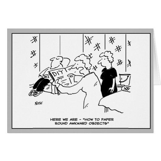 Wallpapering and Home Decorating Cartoon Cards (Front Horizontal)