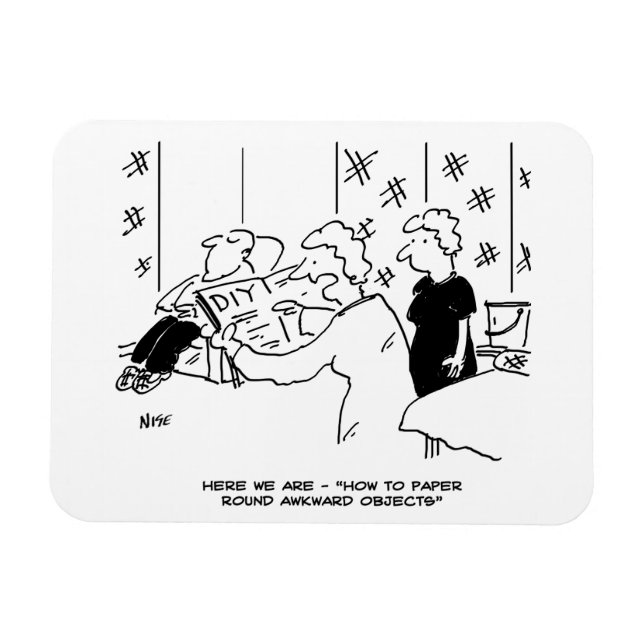 Wallpapering and Home Decorating Cartoon Magnet (Horizontal)