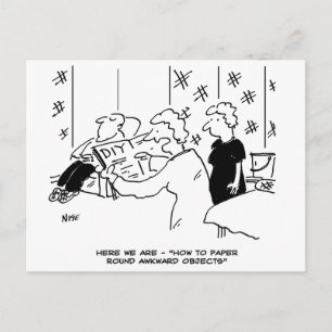 Wallpapering Around Awkward Objects Funny Postcard