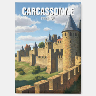 Walls of Carcassonne France Travel Magnet