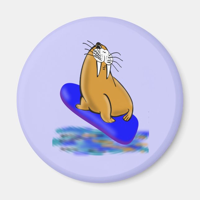Wally The Walrus Goes Surfing Magnet (Front)