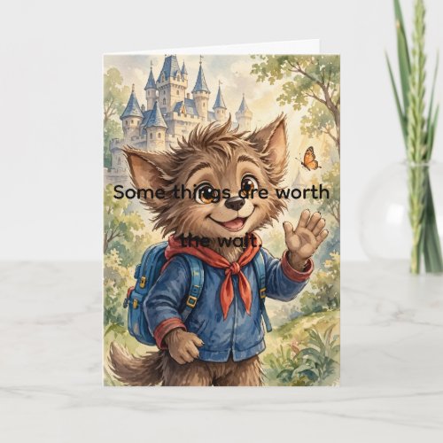 Wally the Werewolf Good Wait Card — MeekDuke Books