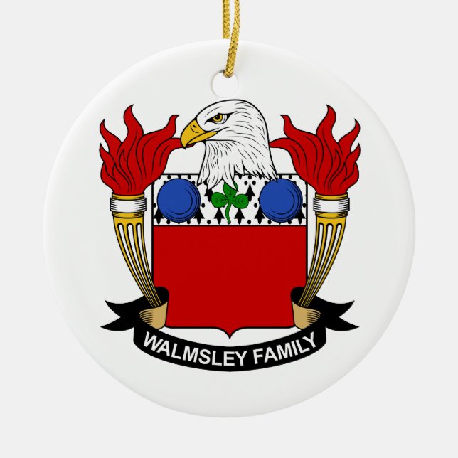 Walmsley Family Crest Ceramic Ornament (Front)