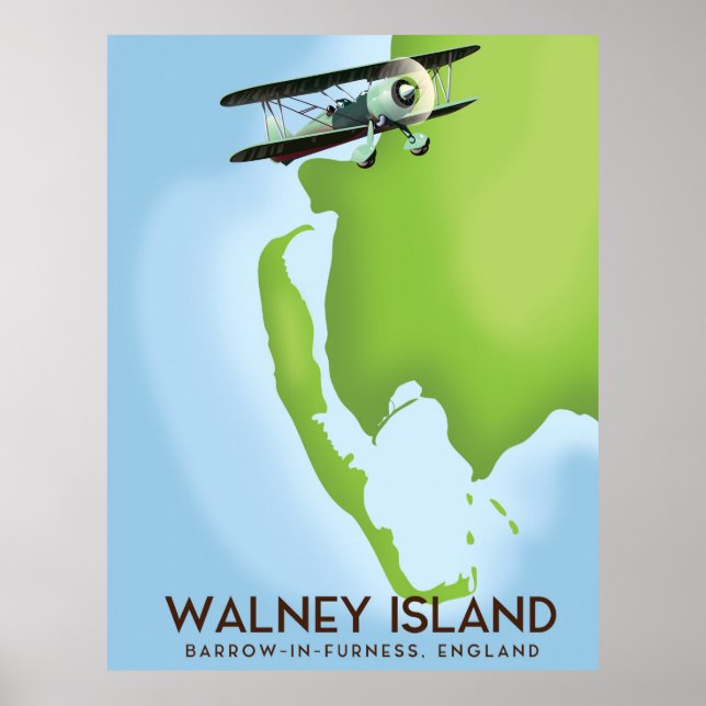 Walney Island, Burrow-In-Furness, England map Poster (Front)