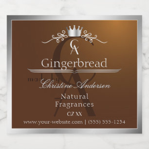 Walnut Brown Product Label Silver Frame Monogram