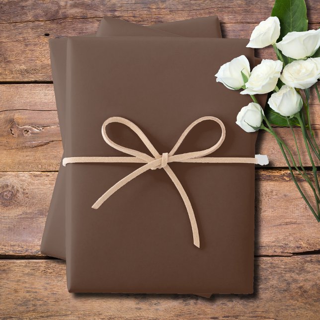 Walnut Brown Solid Color | Classic | Elegant Wrapping Paper Sheets (Creator Uploaded)