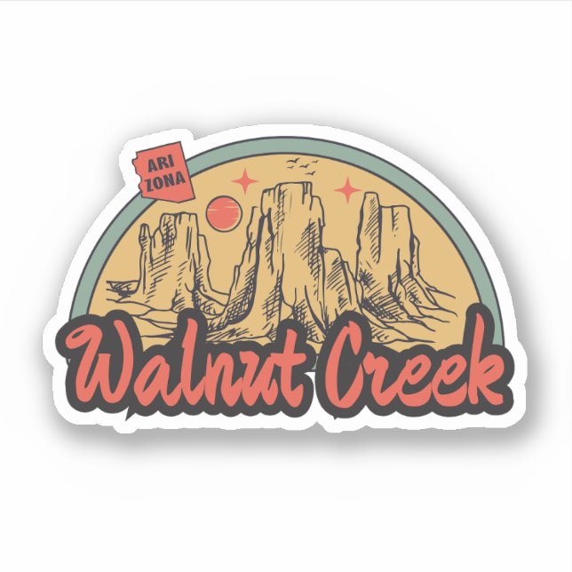 Walnut Creek, Arizona  Sticker (Front)