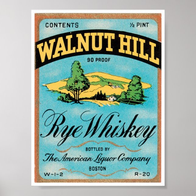 Walnut Hill Rye Whiskey Boston Massachusetts USA Poster (Front)