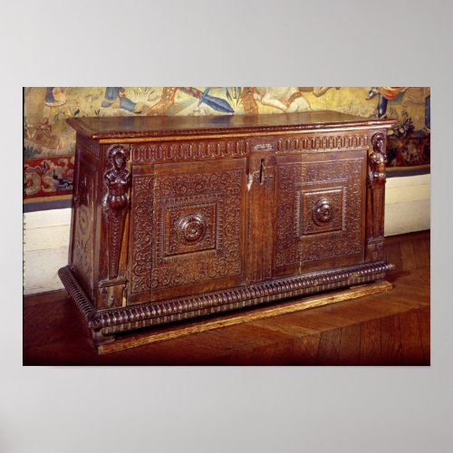 Walnut Sideboard Lyonnais School Poster