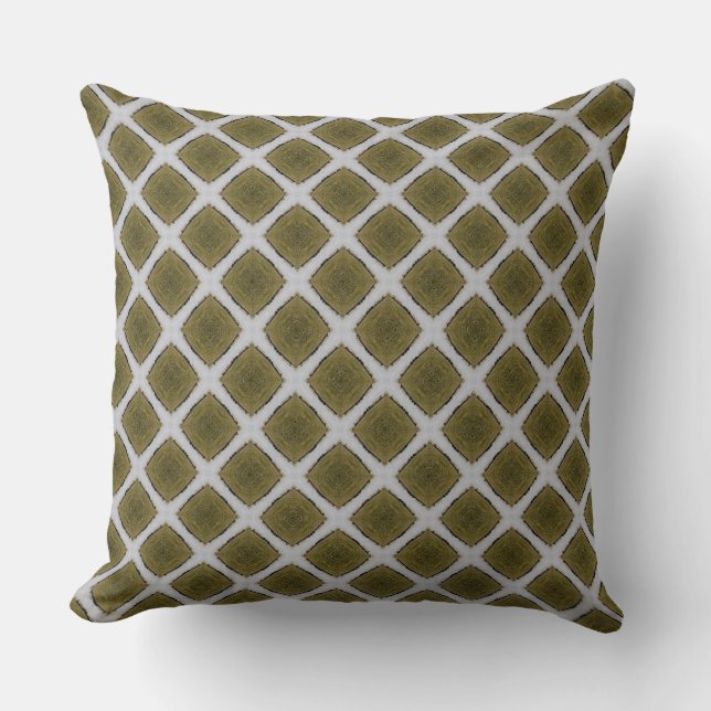 Walnut Square Color on Screen Pattern Design Throw Pillow (Front)
