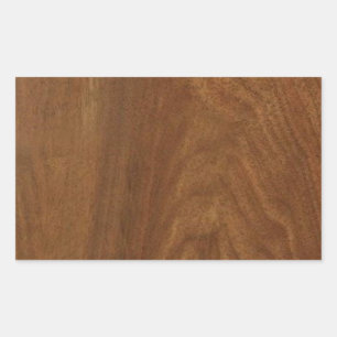 WALNUT WOOD American finish blank blanche + TEXT Rectangular Sticker
