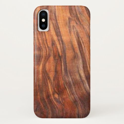 Walnut Wood Grain iPhone X Case