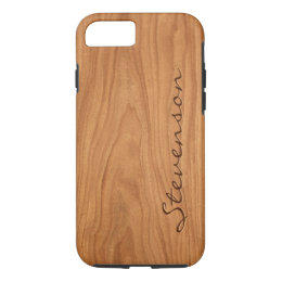 Walnut Wood Grain Look - Customize With You Name iPhone 8/7 Case
