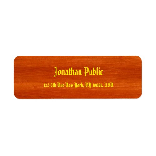 Walnut Wood Hand Script Name Gold American Text Label