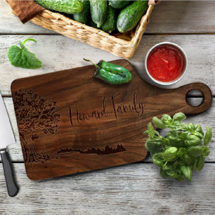 Walnut Wood Paddle Cutting Board w/Handle