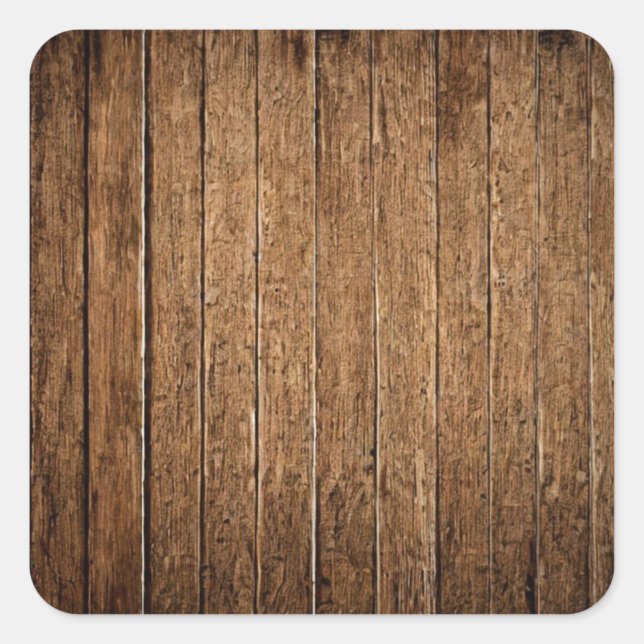 Walnut Wood Planks Square Sticker (Front)