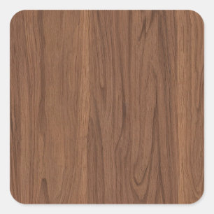 Walnut Wood Square Sticker