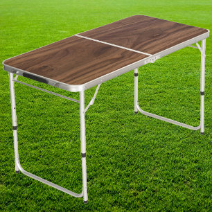 Walnut Wood Tailgate Beer Pong Table