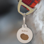 Walnuts Pet Tag<br><div class="desc">A pet tag for your dog or cat with walnuts illustration on a light brown background. You can personalize it with a name and a phone number: a perfect gift for an animal arriving in its new home!</div>