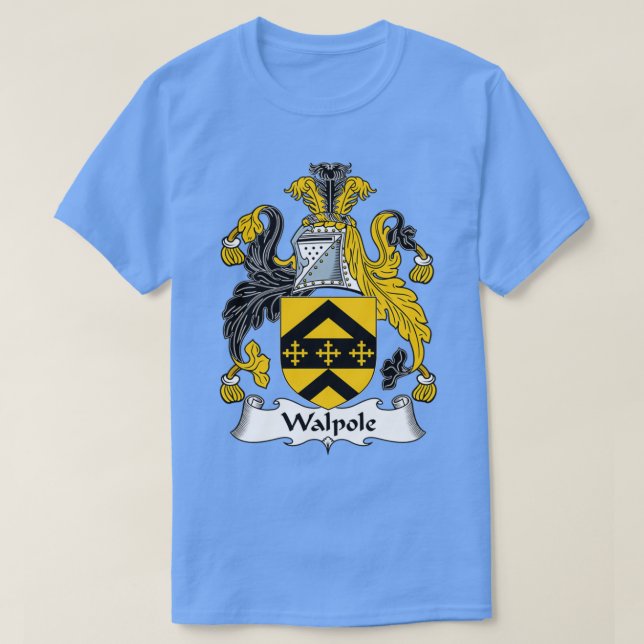 Walpole Coat of Arms Family Crest  T-Shirt (Design Front)