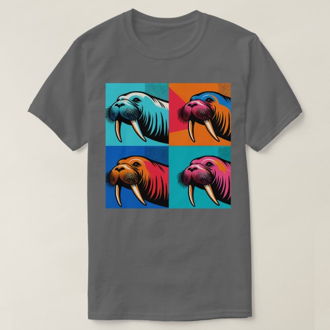 Walrus Art Trendy Marine Life T-Shirt (Design Front)