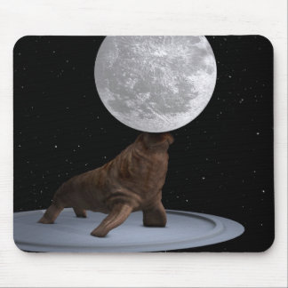 Walrus Balancing The Moon Mouse Pad