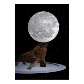Walrus Balancing The Moon Poster
