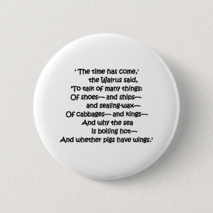 Walrus Cabbages Pinback Button