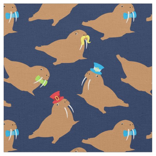 Walrus Cartoon Fabric