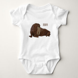 Walrus cartoon illustration baby bodysuit