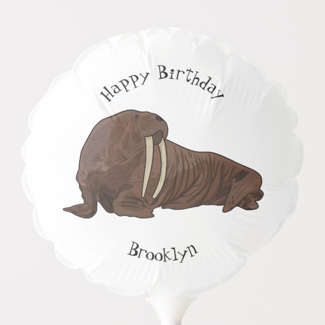 Walrus cartoon illustration balloon (Front)