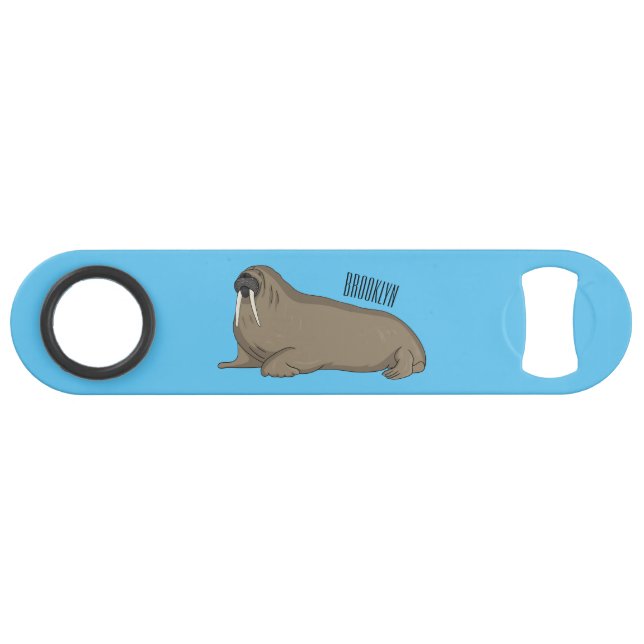 Walrus cartoon illustration  bar key (Front (Horizontal))