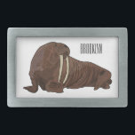 Walrus cartoon illustration belt buckle<br><div class="desc">Walrus cartoon illustration</div>