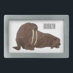 Walrus cartoon illustration belt buckle<br><div class="desc">Walrus cartoon illustration</div>
