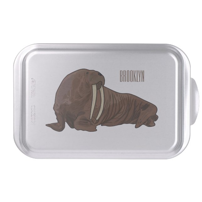 Walrus cartoon illustration cake pan (Front)