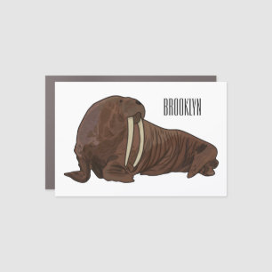 Walrus cartoon illustration car magnet