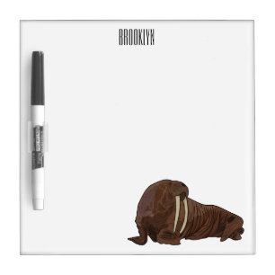 Walrus cartoon illustration dry erase board