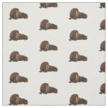 Walrus cartoon illustration fabric