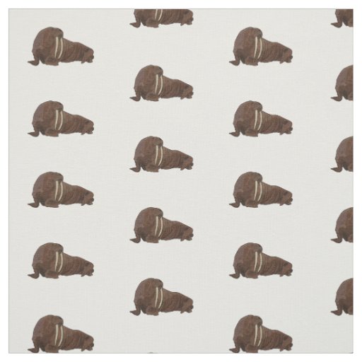 Walrus cartoon illustration fabric