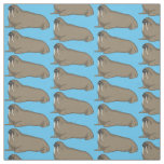 Walrus cartoon illustration fabric