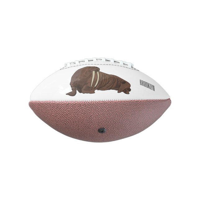 Walrus cartoon illustration football (Rotated 270)