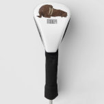 Walrus cartoon illustration golf head cover
