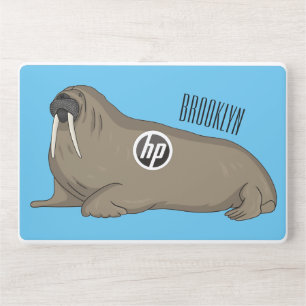 Walrus cartoon illustration HP laptop skin